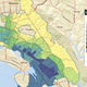 A screenshot of insurance coverage neighborhood in Oakland. Yellow is the highest rate of insured. Image: CDC